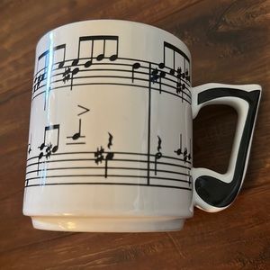 Vintage 1984 Chadwick Miller Musical Notes Mug Piano Handle Music Coffee Cup